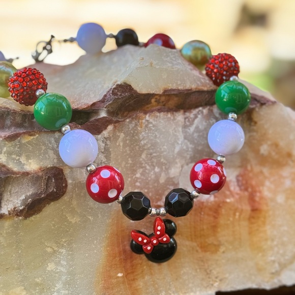 Minnie Mouse Bubbly/Chunky Multi-Colored Beaded Necklace for Kids - Picture 1 of 9